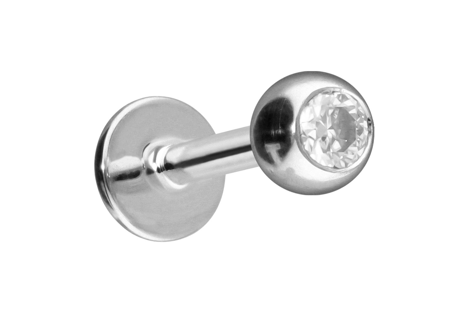 14/18 Karat Gold Labret Piercing MOISSANIT